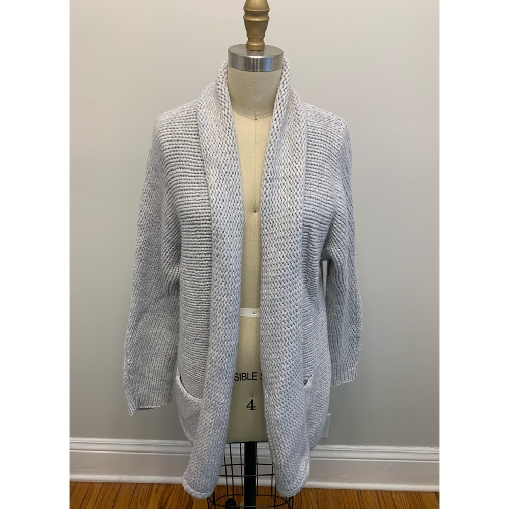 Gap Chunky Shawl Collar Cardigan Sweater Grey - Picture 2 of 10